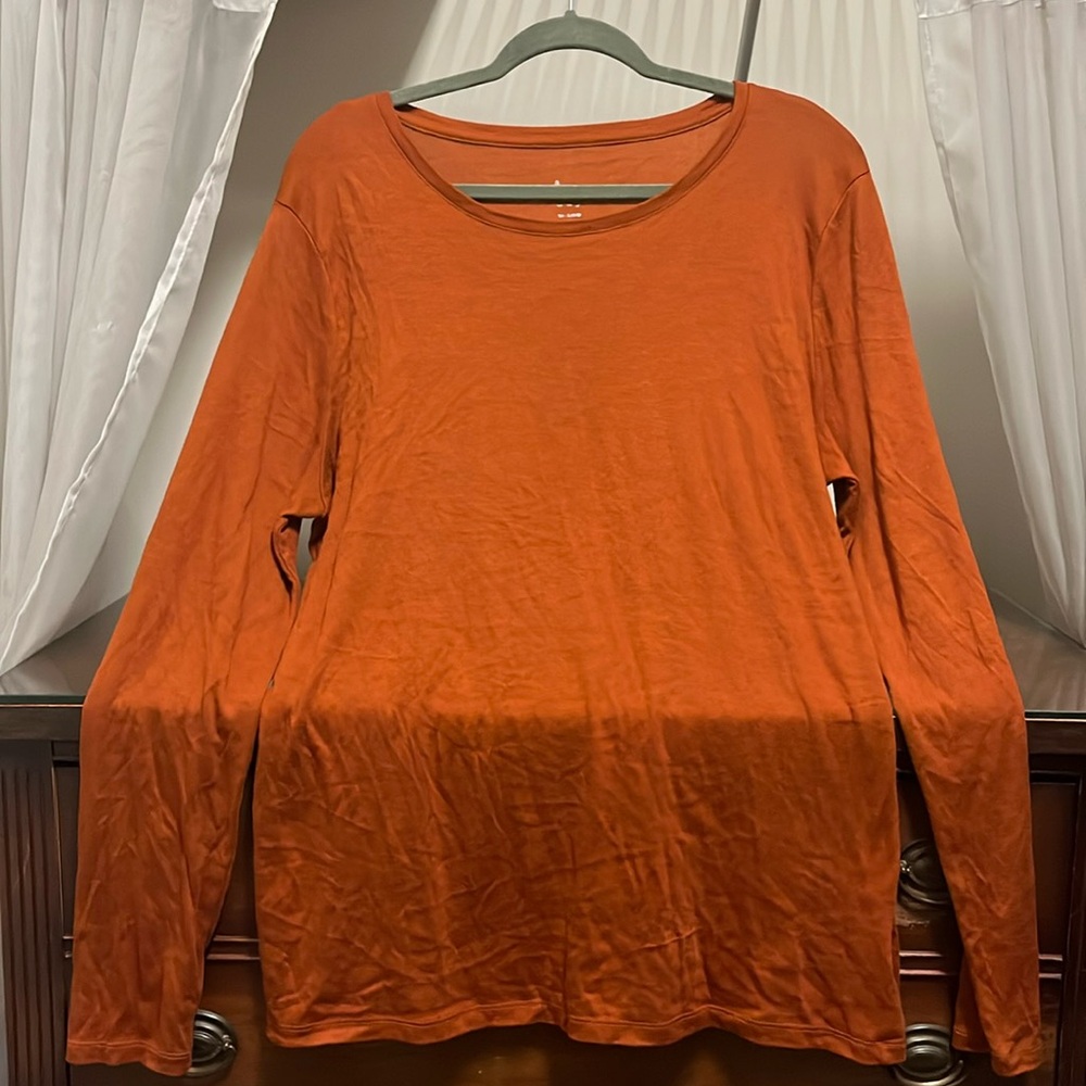 EUC A New Day Women's XXL Burnt Orange Long Sleeve Top